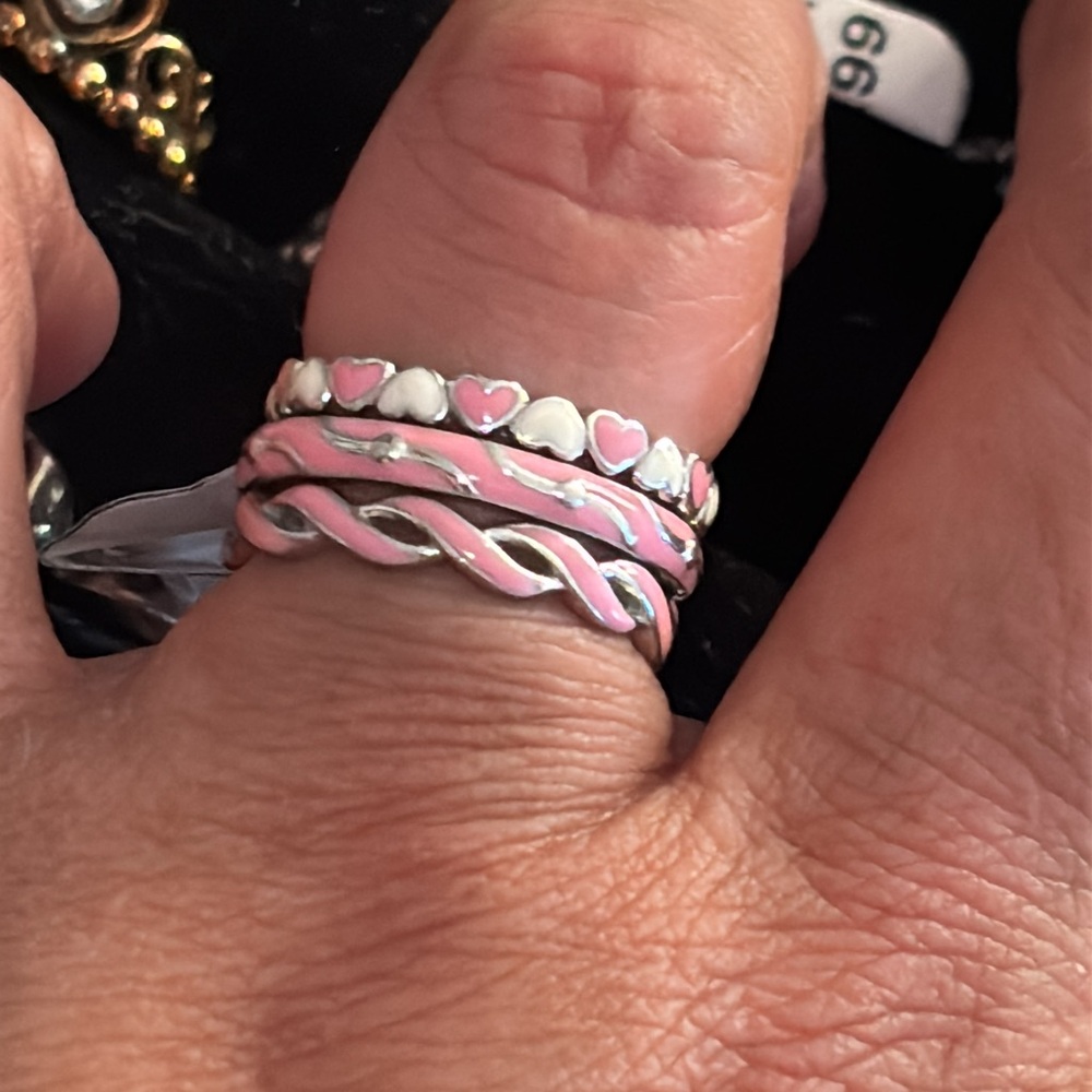 QG Stack Sterling Silver Enamel Rings.